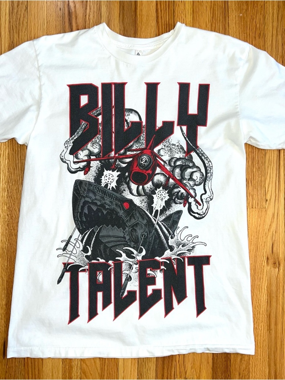 BILLY TALENT Dead Shark T-SHIRT Medium White Punk Rock Band Graphic Album band